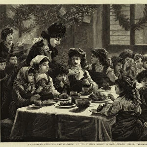 A Childrens Christmas Entertainment at the Italian Mission School, Onslow Street, Farringdon Road (engraving)