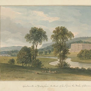 Derbyshire - Chatsworth Hall, 1826 (w / c on paper)