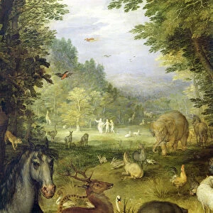 Earth, or The Earthly Paradise, detail of animals, 1607-08 (oil on copper)