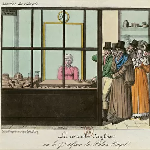The English Revenge or, The Patisserie at the Palais Royal, c. 1815 (coloured engraving)