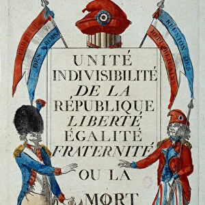 French Revolution: "Unite, indivisibilite de la Republique "