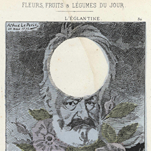 L Eglantine: cartoon on Victor Hugo - ill. from 22 / 03 / 1871, in "Flowers