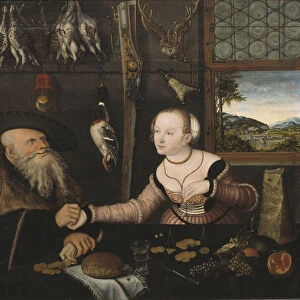 Le couple mal assorti - The Ill-matched Couple, by Cranach, Lucas, the Elder (1472-1553)