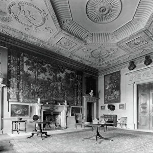 The original Doric entrance hall at Shardeloes, Buckinghamshire, from The Country Houses of Robert Adam, by Eileen Harris, published 2007 (b/w photo)