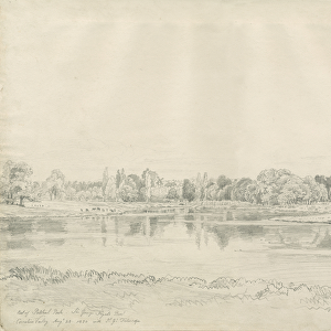 Patshull House - Park and Pool: pencil drawing, 25 Aug 1820 (drawing)