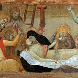 the Pieta (Predella of the polyptych Virgin and Child) - tempera and gold on panel