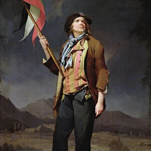 Portrait du chanteur Simon Chenard (1758-1832) en costume de sans culotte portant un