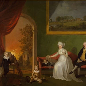 Portrait of Robert Mynors (1739-1806) and his Family, 1797 (oil on canvas)