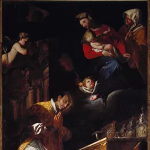 Representation of San Francesco Borgia. 17th-18th century (Painting)