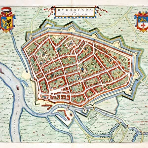 Roermond, 1649 (hand-coloured engraving)