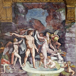 Room of Psiche, northern wall: Venus and Mars bathing; Eros and some cupids attend the goddesss bath (fresco)