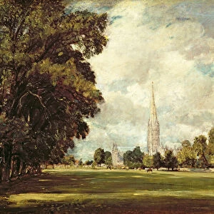 Salisbury Cathedral from Lower Marsh Close, 1820 (oil on canvas)