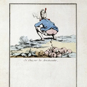 Scatological cartoon of the revolution of 1789: "I pow over the aristocrats"