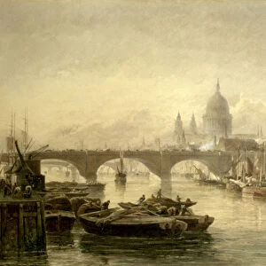 St. Pauls Cathedral and London Bridge from the Surrey Side, 1864 (w / c)