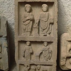 Stela with human figures, High Imperial Period (27 BC-395 AD) (stone)