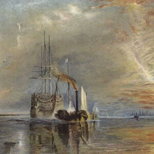 "The Old Temeraire tugged to her Last Berth"(colour litho)