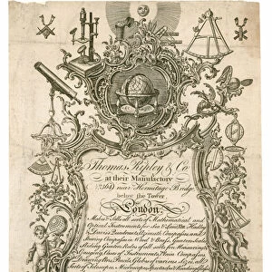 Thomas Ripley & Co, trade card (engraving)