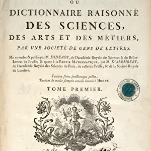 Title page of the first volume of the Encyclopedia