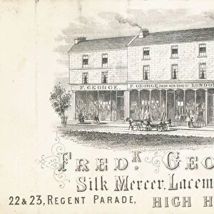 Trade card, Frederick George, silk mercer and laceman (engraving)