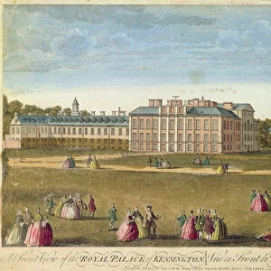 A Front View of the Royal Palace of Kensington (coloured etching)