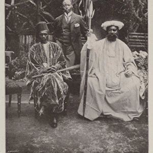 West African Coronation Visitors, King Bai Farima of the Kawai Country, and his Cousin Prince Pamayangba (b / w photo)