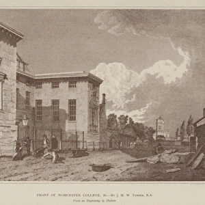 Front of Worcester College, etc (engraving)