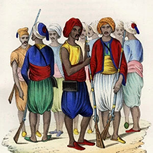 Zouaves, indigenous tirailleurs of the French army of Africa, trained in 1830