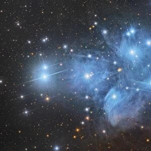 The Pleiades open star cluster in the constellation of Taurus