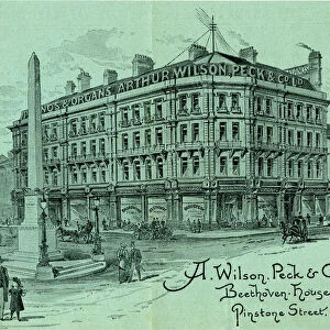 Advertisement for A. Wilson. Peck and Co. Ltd. Beethoven House, Pinstone Street, Sheffield