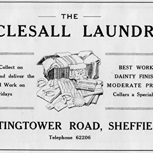 Advertisement for the Ecclesall Laundry, Huntingtower Road, Sheffield