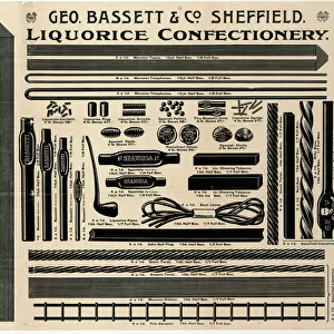 Advertisement for George Bassett and Co. Sheffield - liquorice confectionery, 19th cent