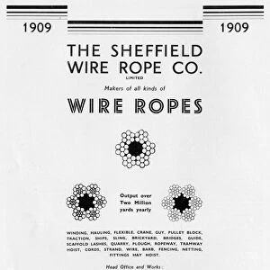 Advertisement for The Sheffield Wire Rope Co Ltd. 43-51 Acres Hill Road, 1939