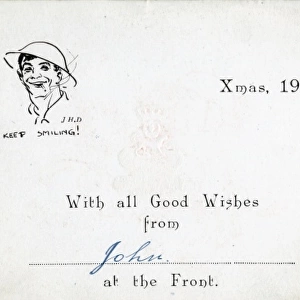 Christmas card from John, York and Lancs Regiment, 2 / 4th Hallamshire Battalion at the Front, 1917