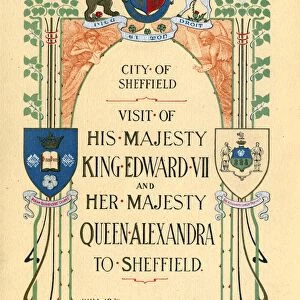 Cover of programme for the visit of HM King Edward VII and Queen Alexandra to Sheffield to open the University of Sheffield, 1905