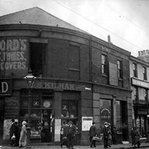 Furnival Road from Exchange Street, No 1, Furnival Road, Clement Schofield Kilham, Tobacconist, No 3-5, Michael Law, Refreshment Rooms, No 7-9, Wilks Bros and Co. Ironmongers