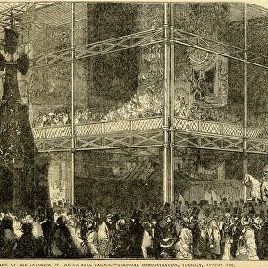 Great Exhibition 1851: view of the Interior of the Crystal Palace - Teetotal Demonstration, 1851