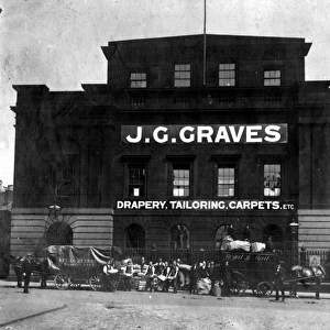 J. G. Graves Ltd. Drapery Department, Surrey Street, formerly the Music Hall, later became Public Library (Central Lending Library and Reading Room)