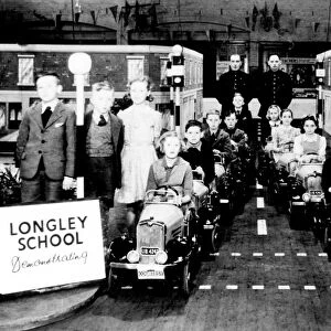 Longley School Children at the Road Safety Exhibition at Edmund Road Drill Hall, 1946