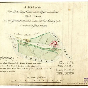 Map of the Two Lock Lodge Closes, with the Upper and Lower Slack Wheels and the Ground held with them of the Earl of Surrey by the Executors of John Senior, 1783