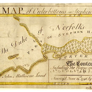 Map of Owlerbottoms in Stephen Hawksworths Farm, Nether Green, Sheffield, 1746
