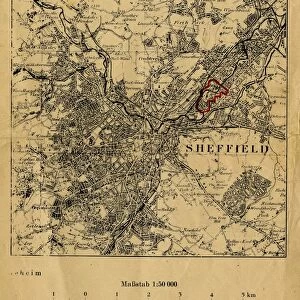 Map of Sheffield (S[outh]) Woodhouse Rix[s]on, Werksgruppe fur 3 Edelstahlwerke