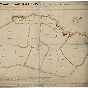 Map of Woodthorpe Hall Farm [Holmesfield] in the parish of Dronfield, County of Derby, 1736