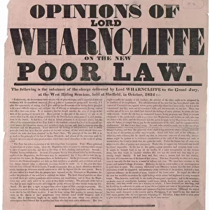 Opinions of Lord Wharncliffe on the new Poor Law, 1834