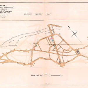 Plan of certain surplus freehold land and buildings of the Corporation of Sheffield as allotted for sale, 1854