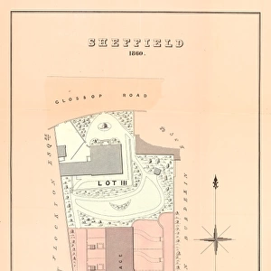 Plan of freehold estates at Glossop Road and Wilkinson Street, for sale by auction, 1860