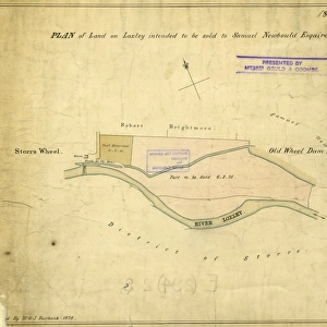 Plan of land at Loxley intended to be sold to Samuel Newbould (part between Old Wheel Dam and Storrs Wheel), by W. and J. Fairbank, 1825