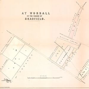Plan of land and property at Worrall in the parish of Bradfield for sale, 1853
