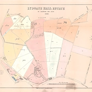 Plan of Lydgate Hall Estate as allotted for sale, 1860