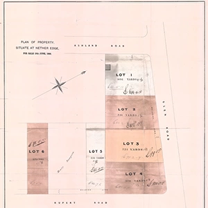 Plan of property at Nether Edge for sale, 1866