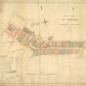 Plan of the property in Sheffield belonging to the Trustees of Hollis Hospital let on building leases, 1854 (copied 1859)